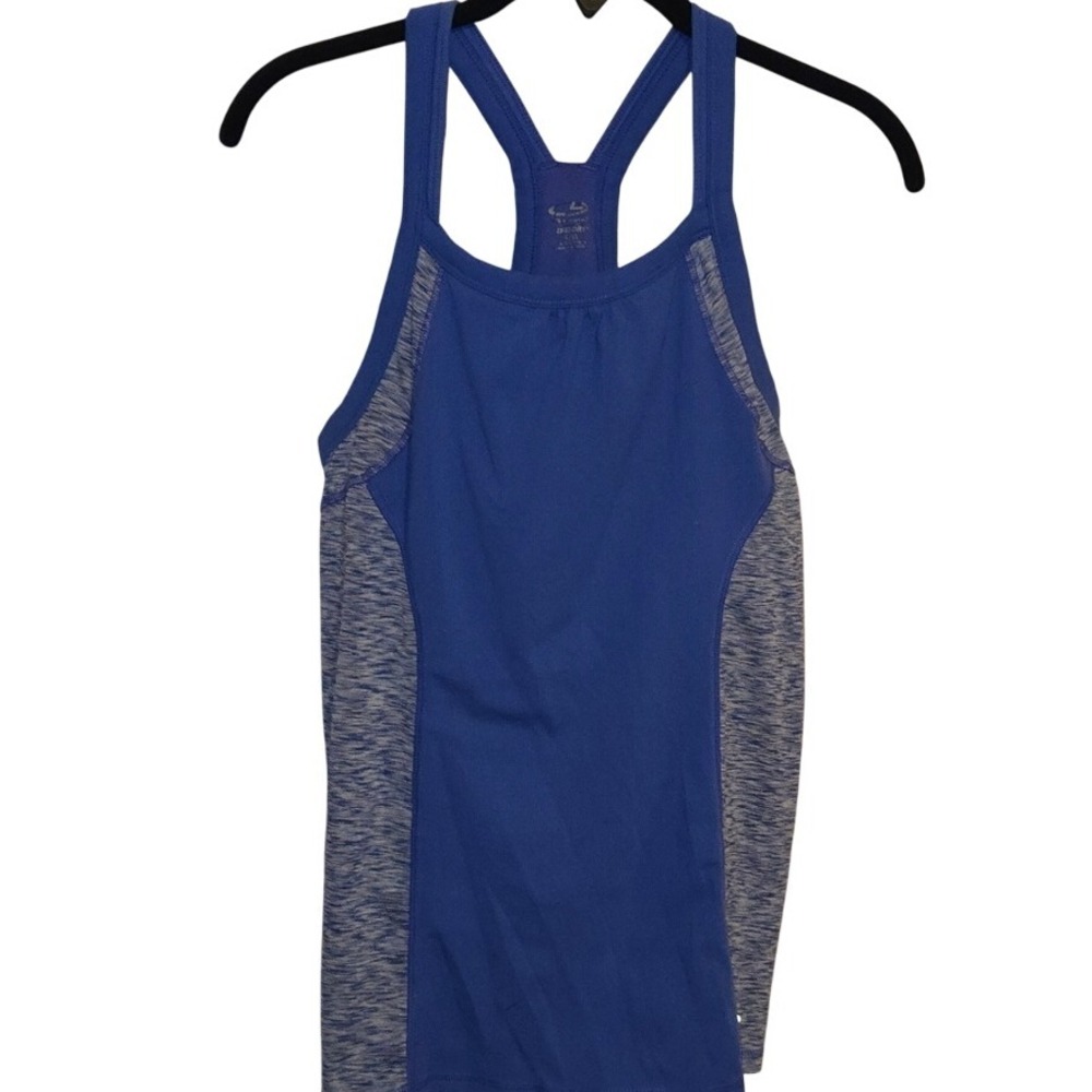 Champion Tank Top Racerback Athletic‎ Activewear Blue Gray Workout